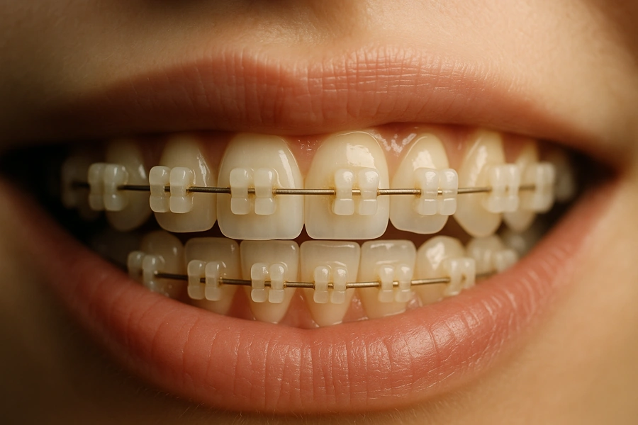 Niềng răng mắc cài sứ có bị ố vàng theo thời gian không?