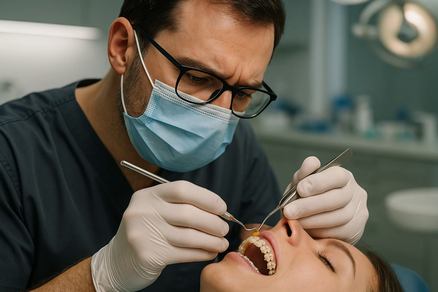 Cách xử lý khi mắc cài sứ bị ố vàng