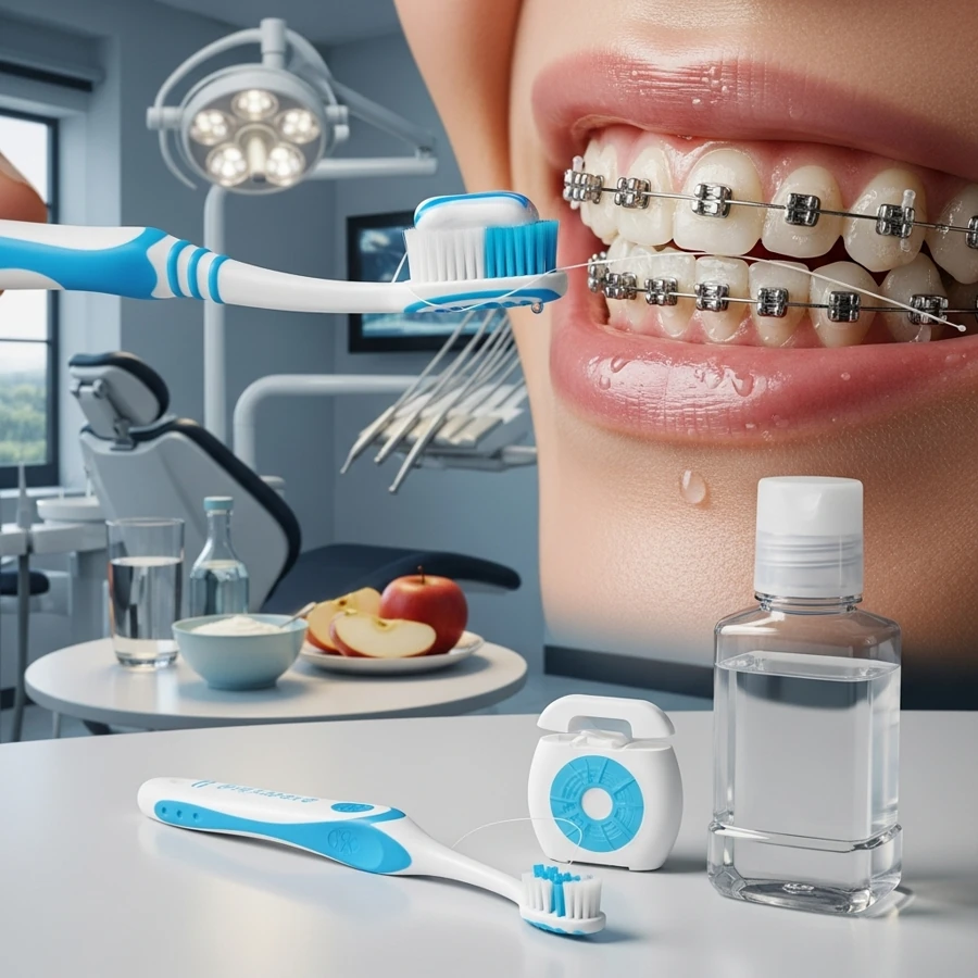 Cách phòng tránh tình trạng mắc cài sứ bị ố vàng