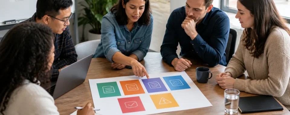 Ảnh đội marketing SME review AI Marketing policy checklist cho content ads CRM dữ liệu approval và incident log
