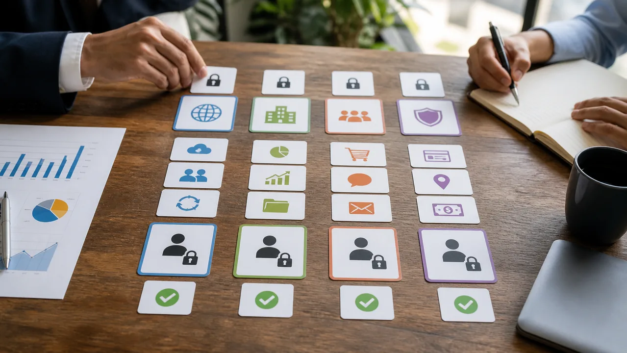Ảnh các nhóm data rules trong AI Marketing policy với thẻ public internal customer sensitive và biểu tượng khóa