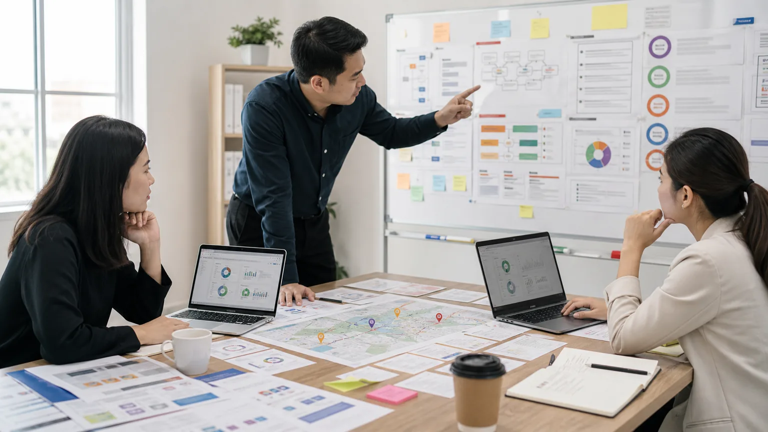 Ảnh đội marketing SME audit GEO cho website với checklist crawlability entity content citation measurement và governance
