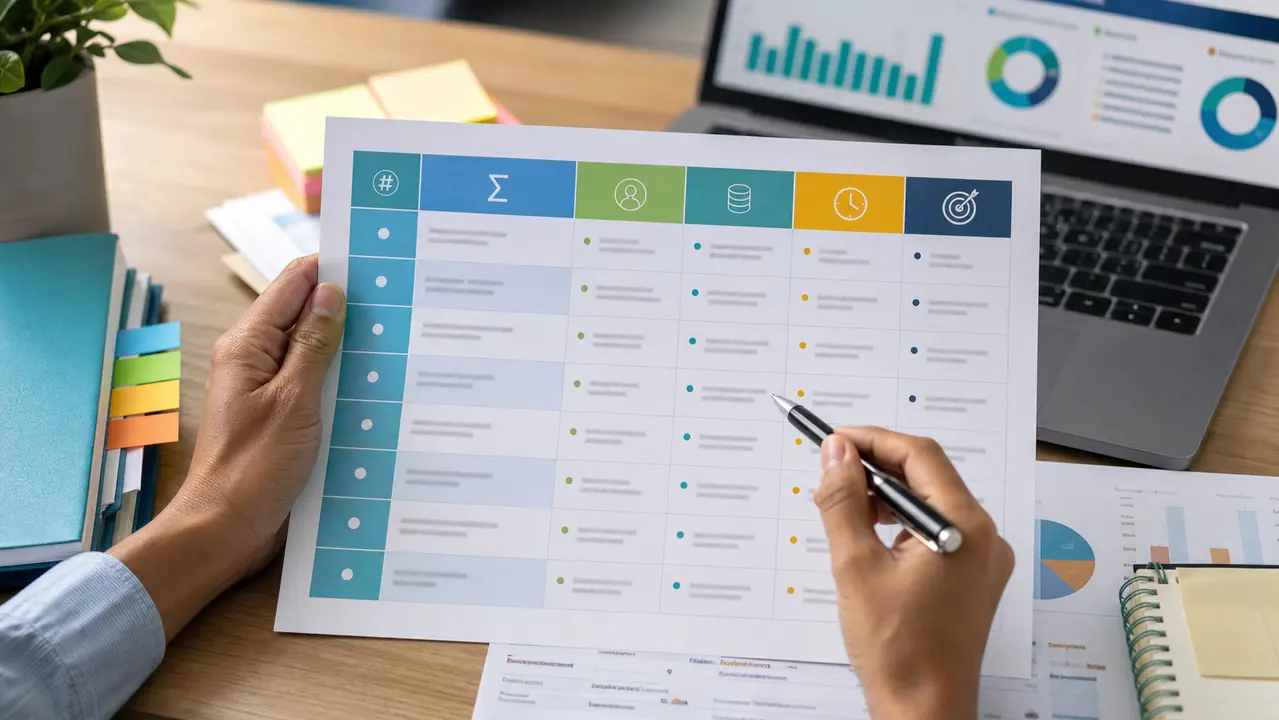 Ảnh metric dictionary cho marketing KPI với công thức owner nguồn dữ liệu cadence và quyết định hành động