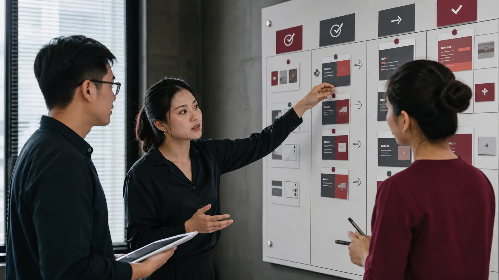 Đội marketing chọn giữ dừng hoặc chỉnh test trong buổi weekly review