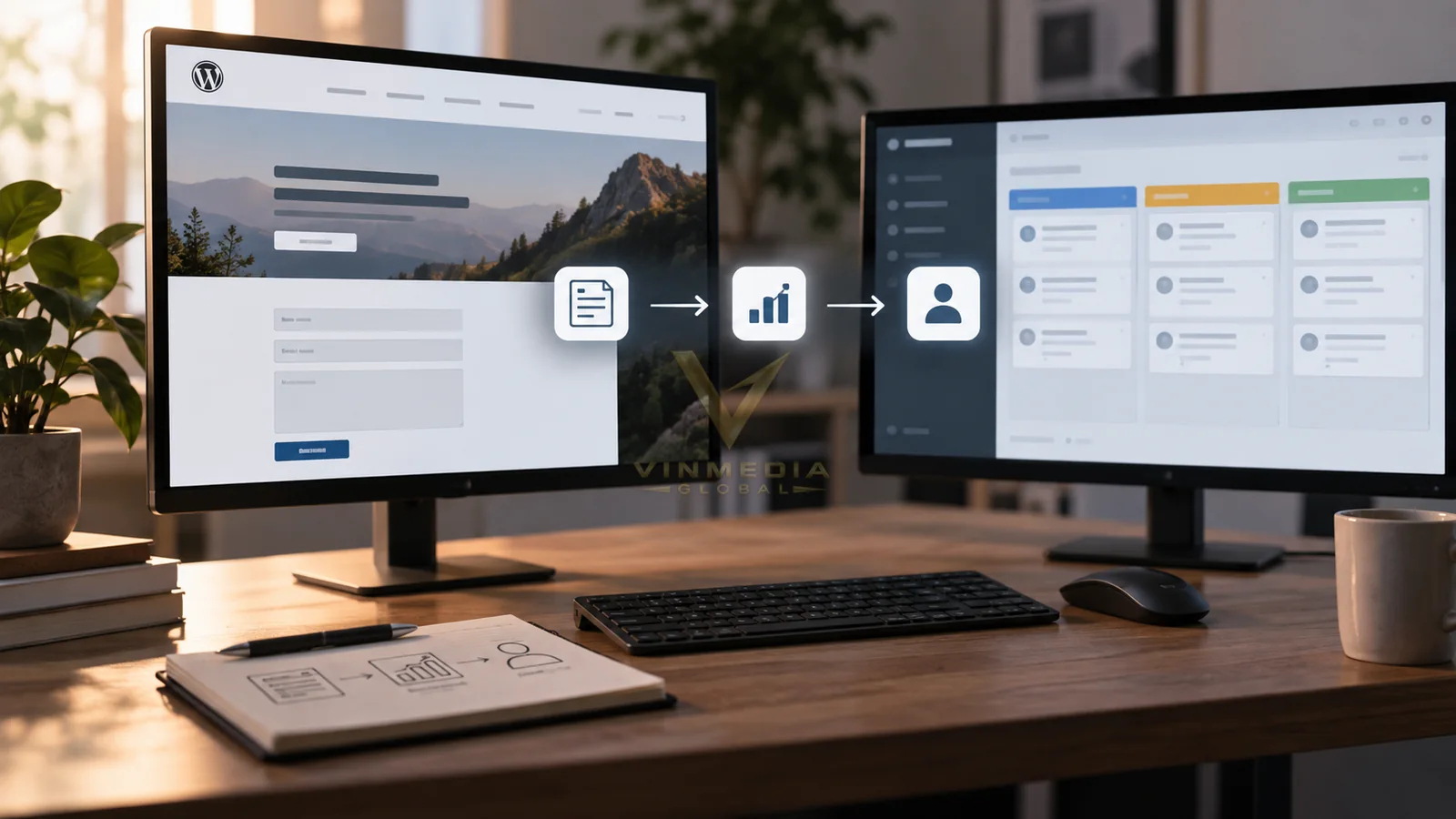 Ảnh biên tập mô phỏng form web sự kiện Pixel và CRM