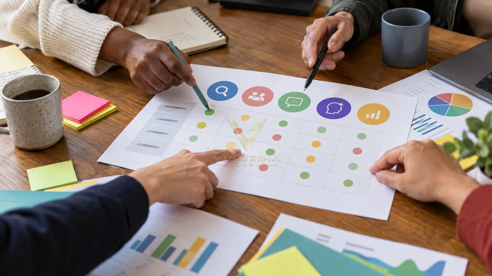 Ảnh biên tập mô phỏng phân vai Search Social ChatGPT Ads và organic AI