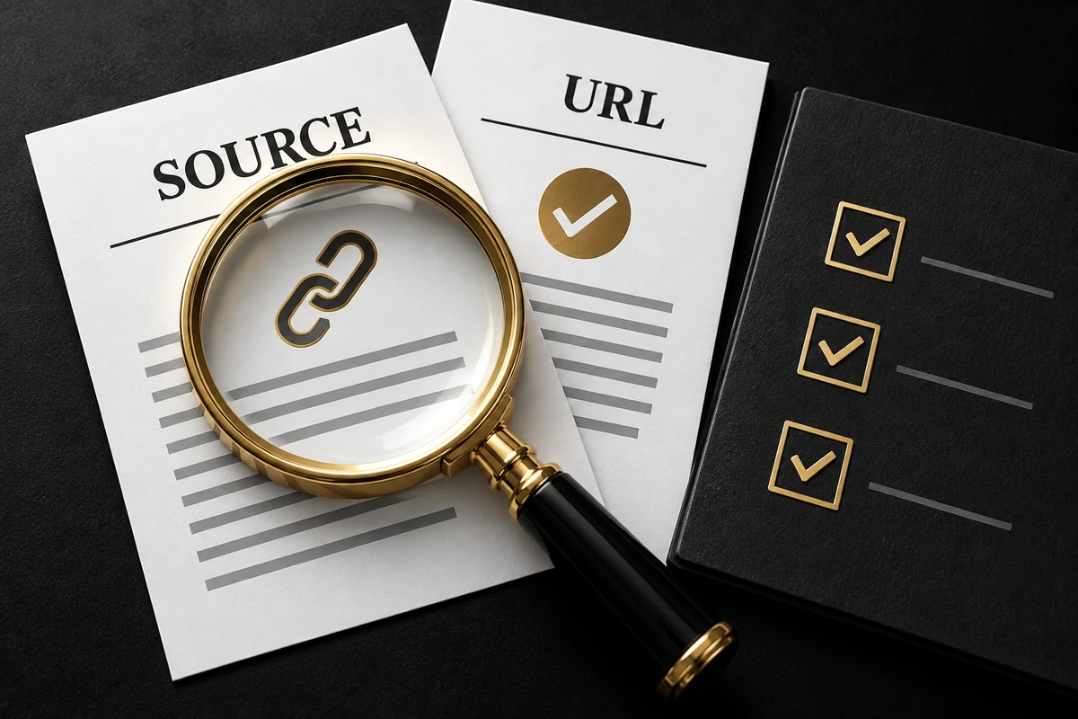 Kính lúp kiểm tra nguồn và URL trên các tài liệu trả lời AI