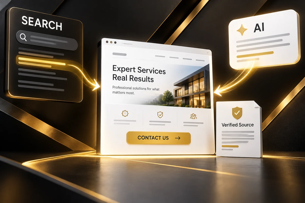 Search và câu trả lời AI dẫn về trang dịch vụ có nguồn kiểm chứng